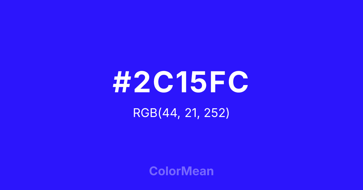 #2C15FC color swatch