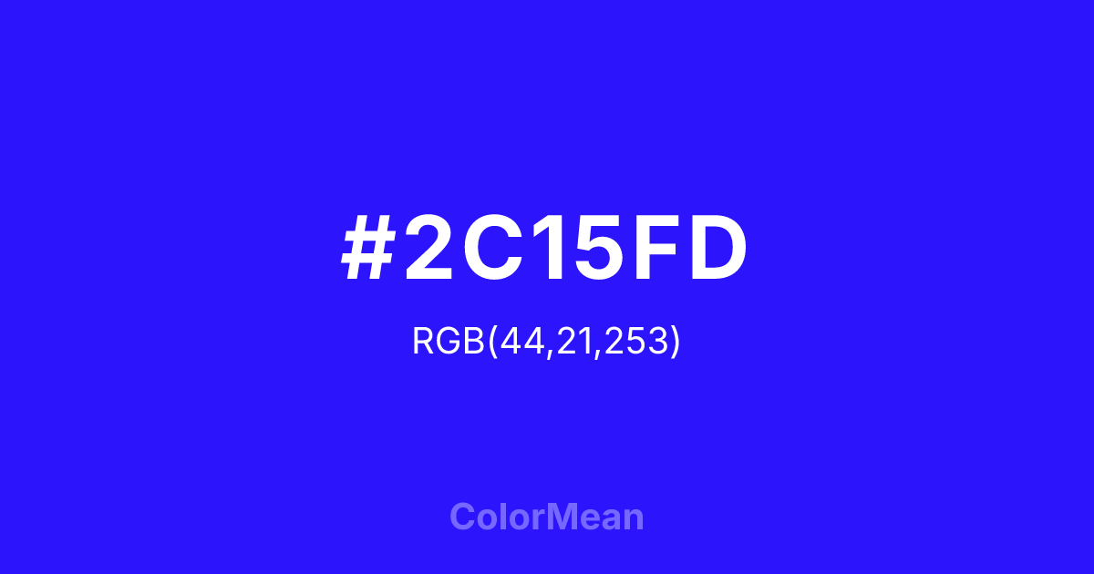#2C15FD color swatch