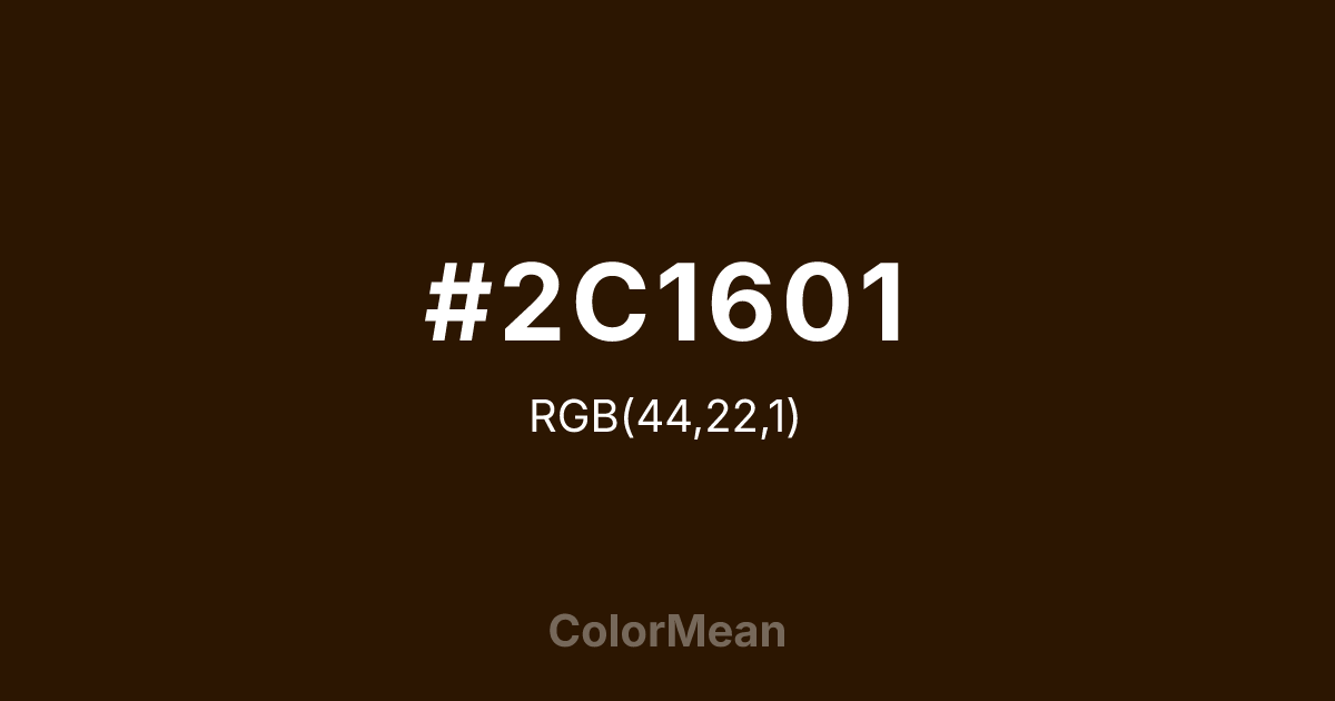 #2C1601 color swatch
