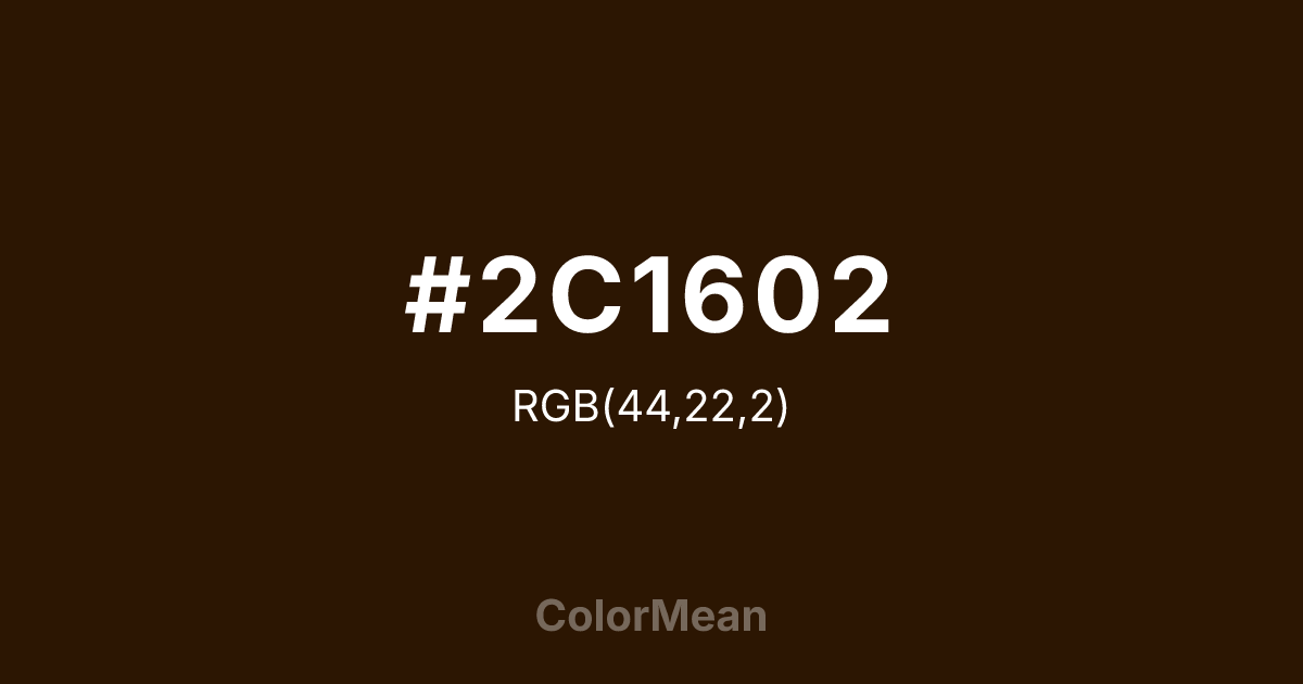 #2C1602 color swatch