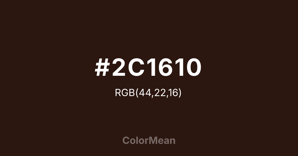 #2C1610 color swatch