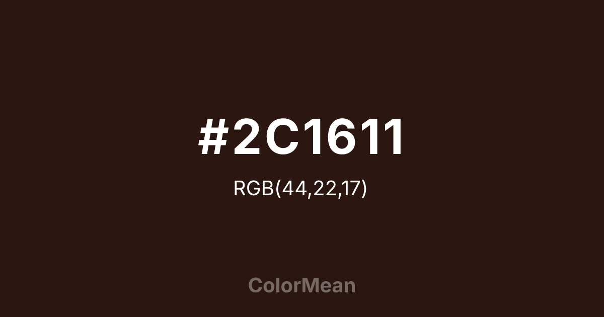 #2C1611 color swatch