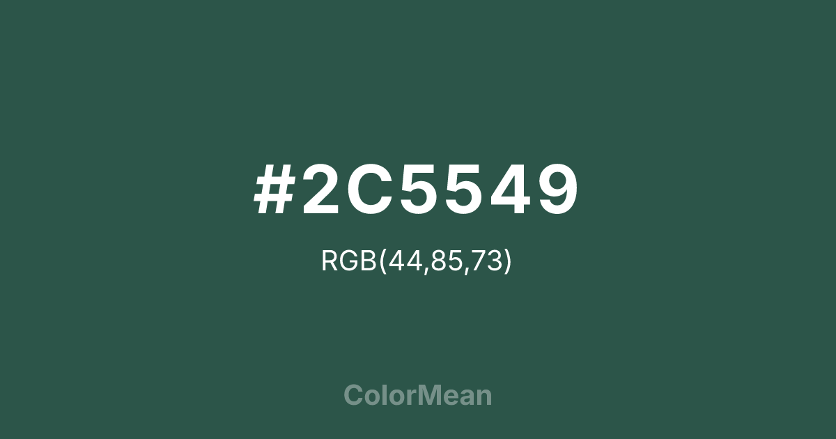 #2C5549 color swatch
