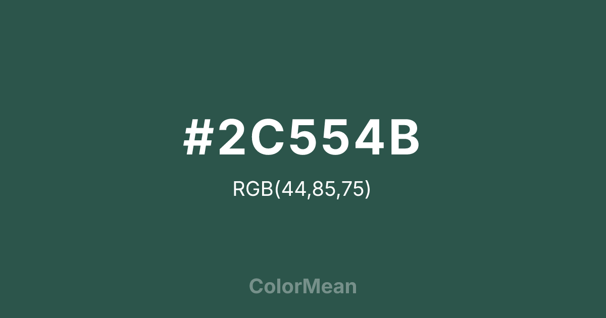 #2C554B color swatch