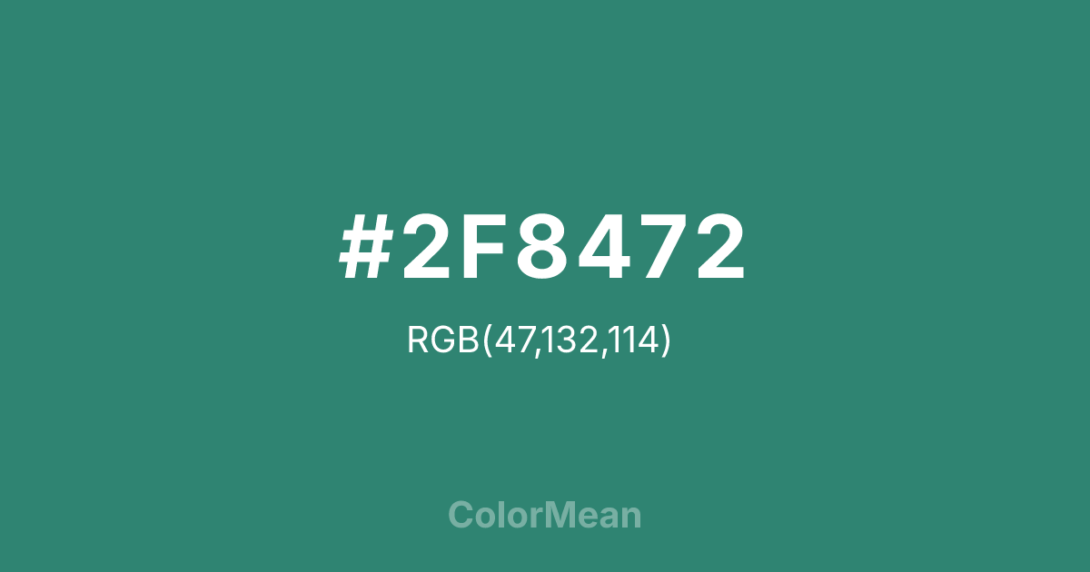 #2F8472 color swatch