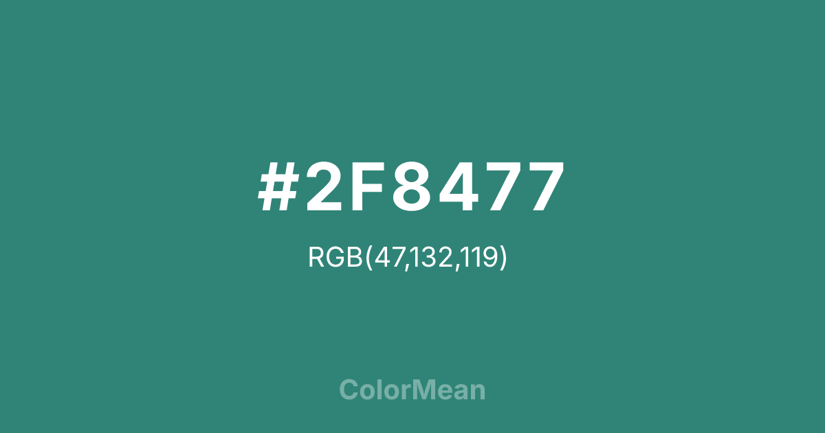 #2F8477 color swatch