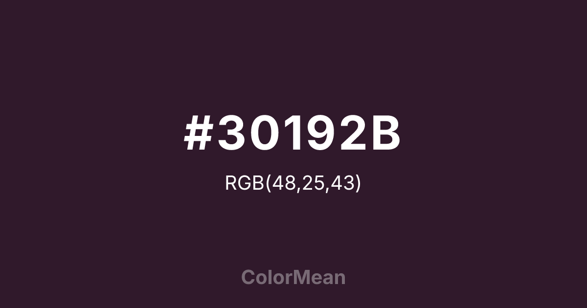 #30192B color swatch