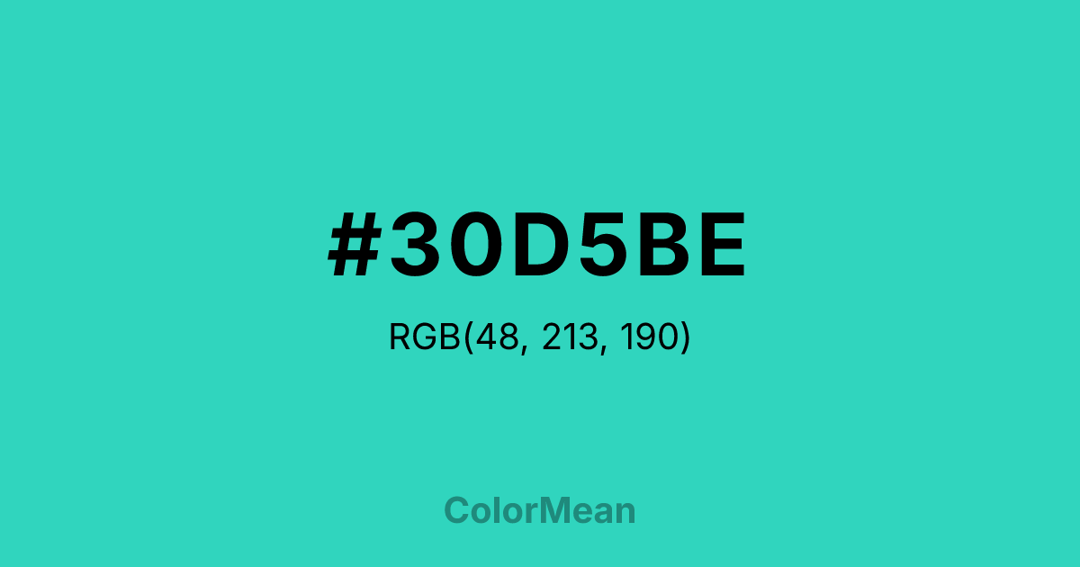 #30D5BE color swatch