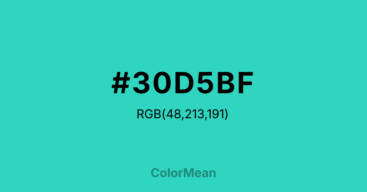 #30D5BF color swatch