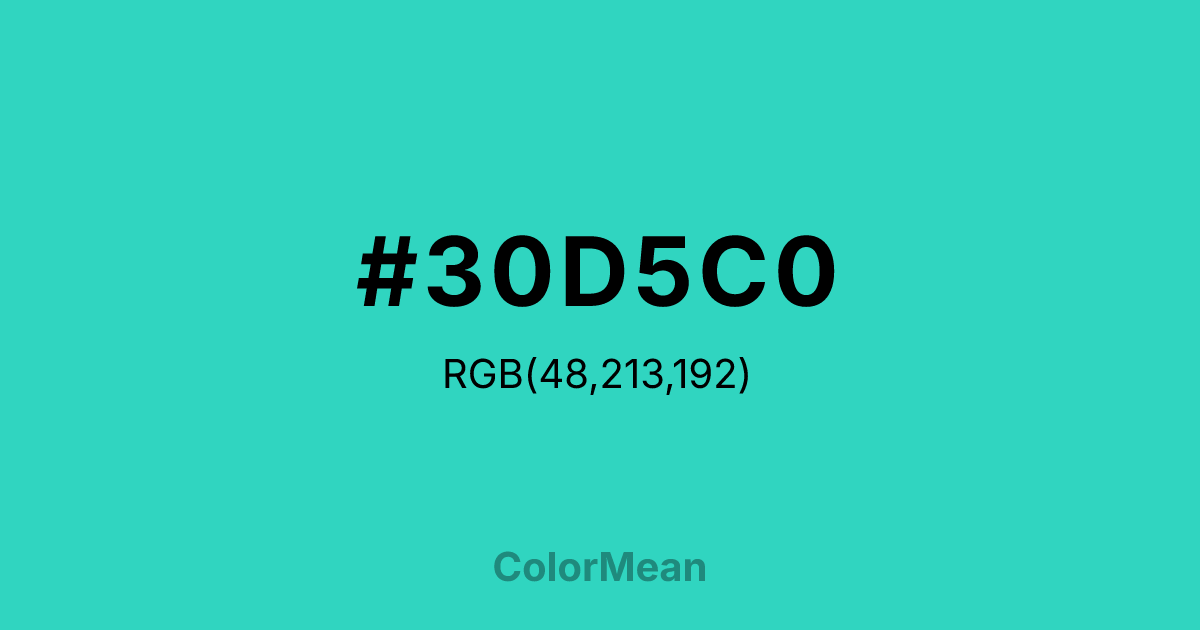 #30D5C0 color swatch