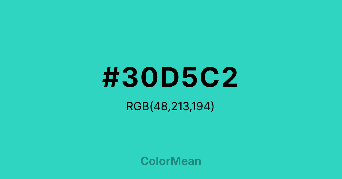 #30D5C2 color swatch