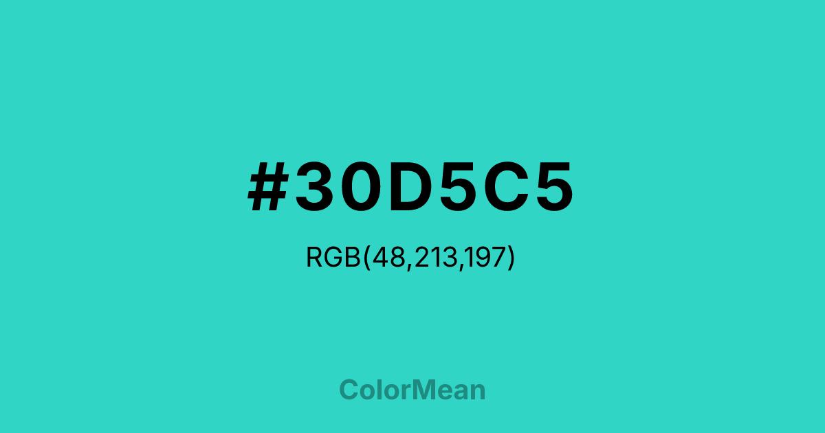 #30D5C5 color swatch
