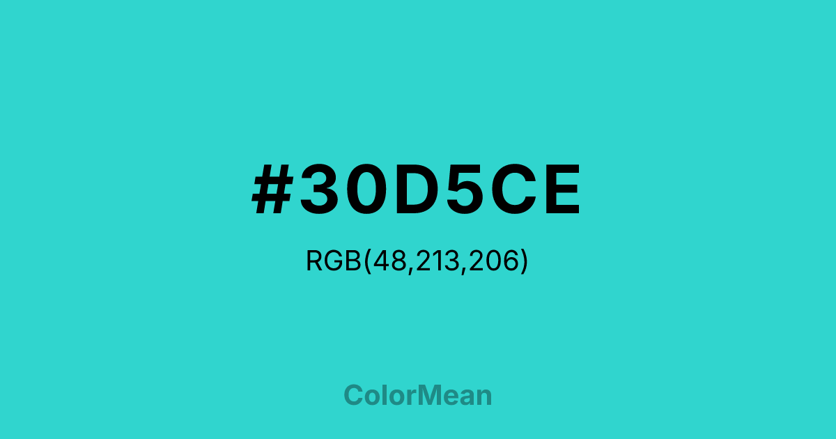 #30D5CE color swatch