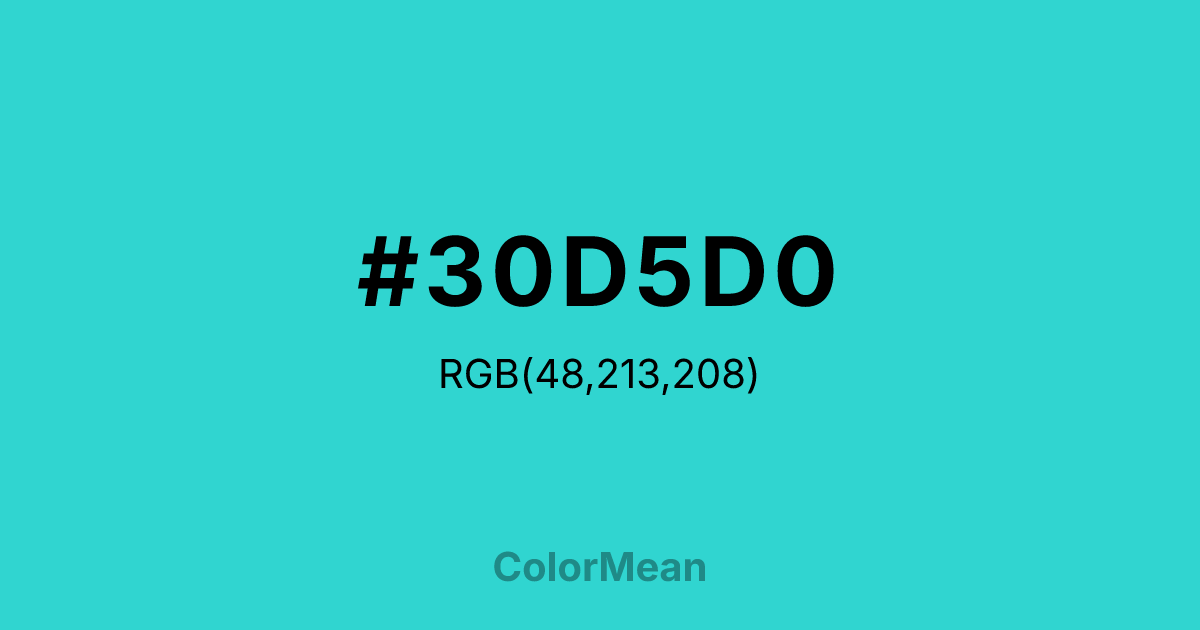 #30D5D0 color swatch