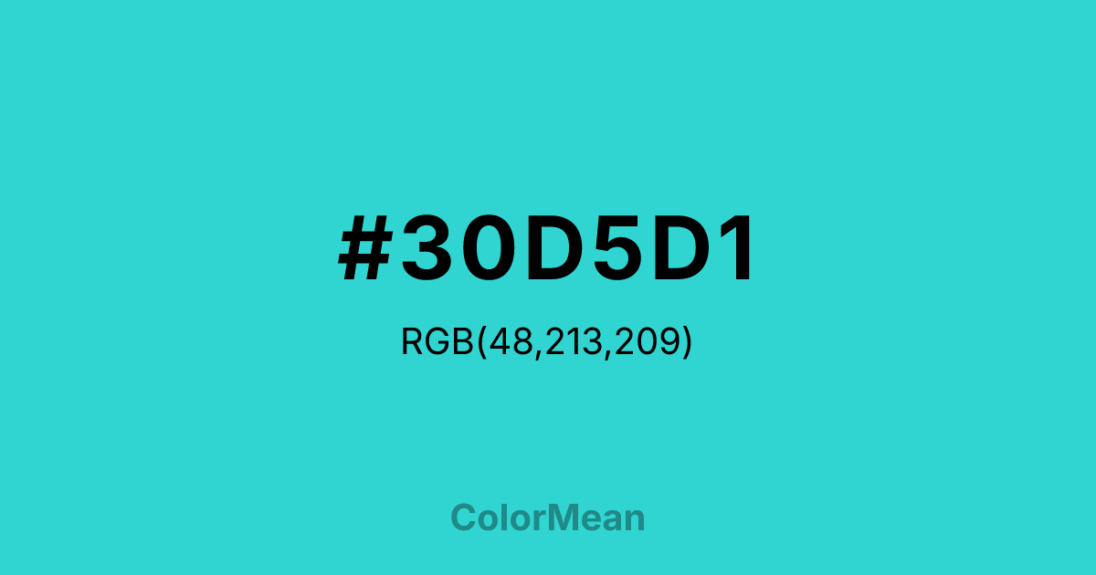 #30D5D1 color swatch
