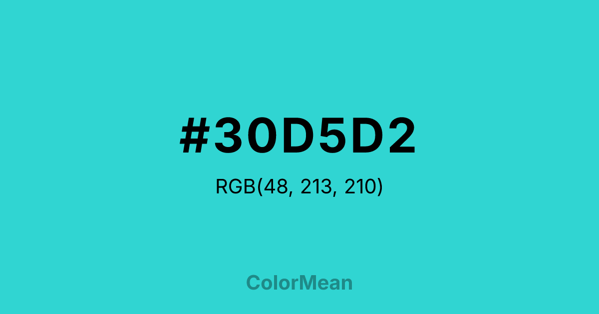 #30D5D2 color swatch