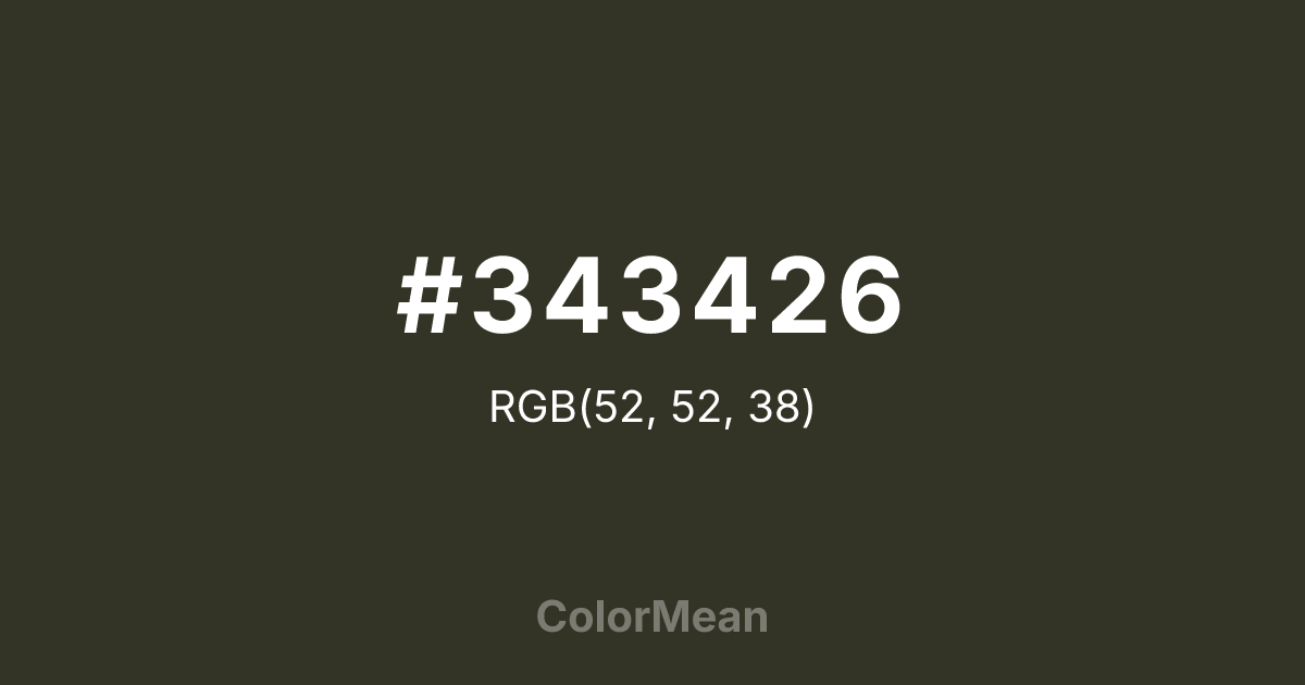 #343426 color swatch