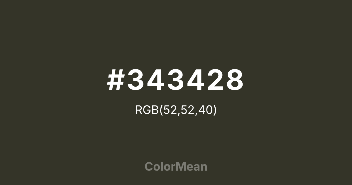 #343428 color swatch