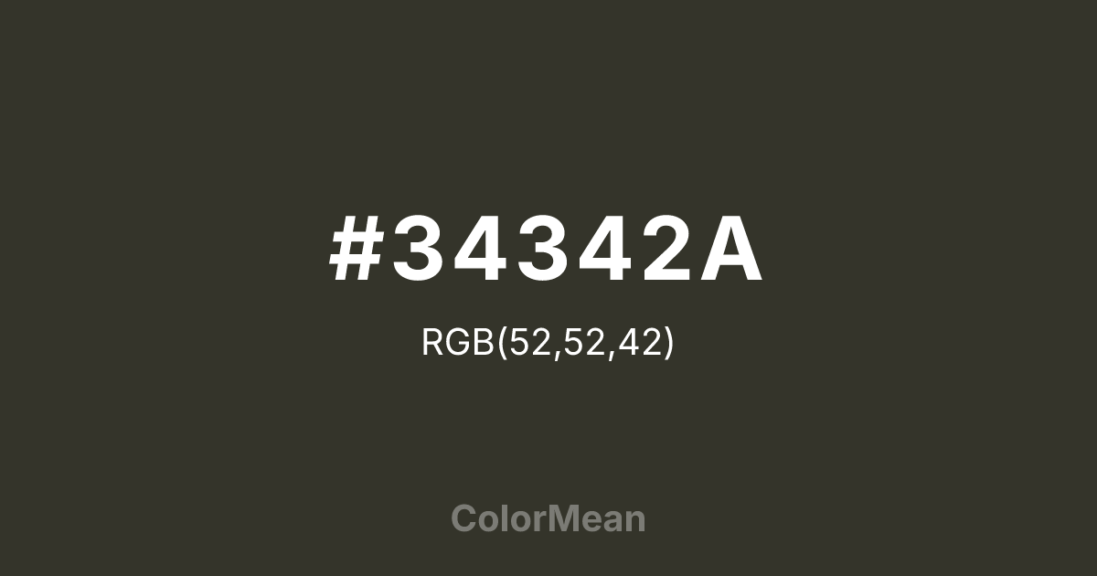 #34342A color swatch