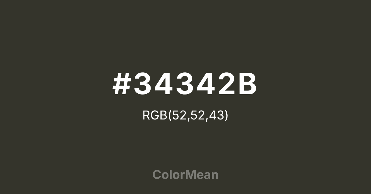 #34342B color swatch