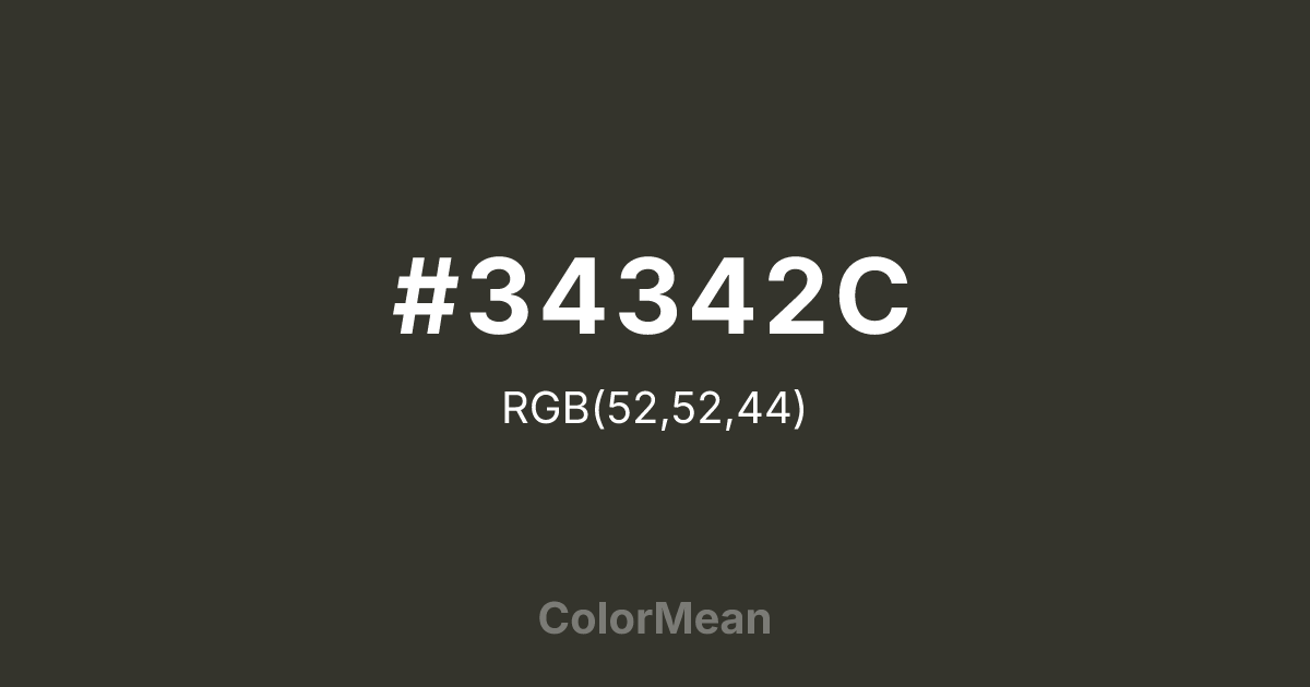 #34342C color swatch