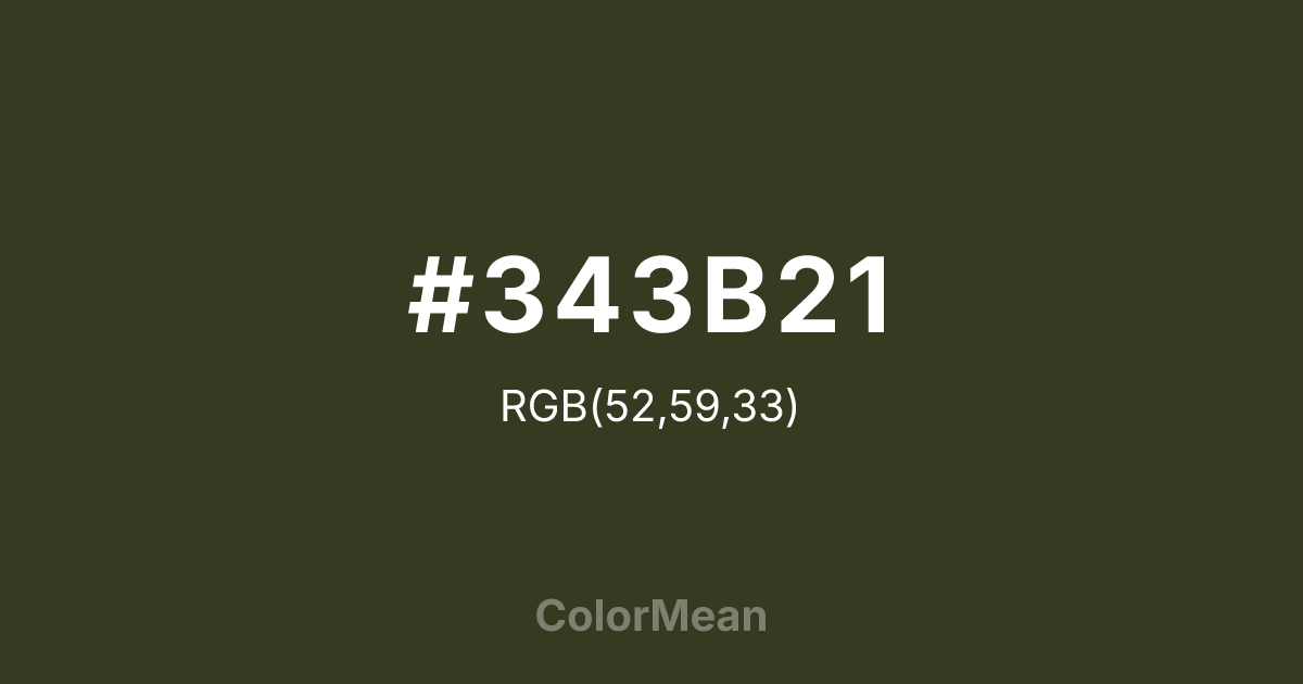 #343B21 color swatch