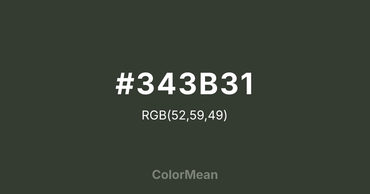 #343B31 color swatch