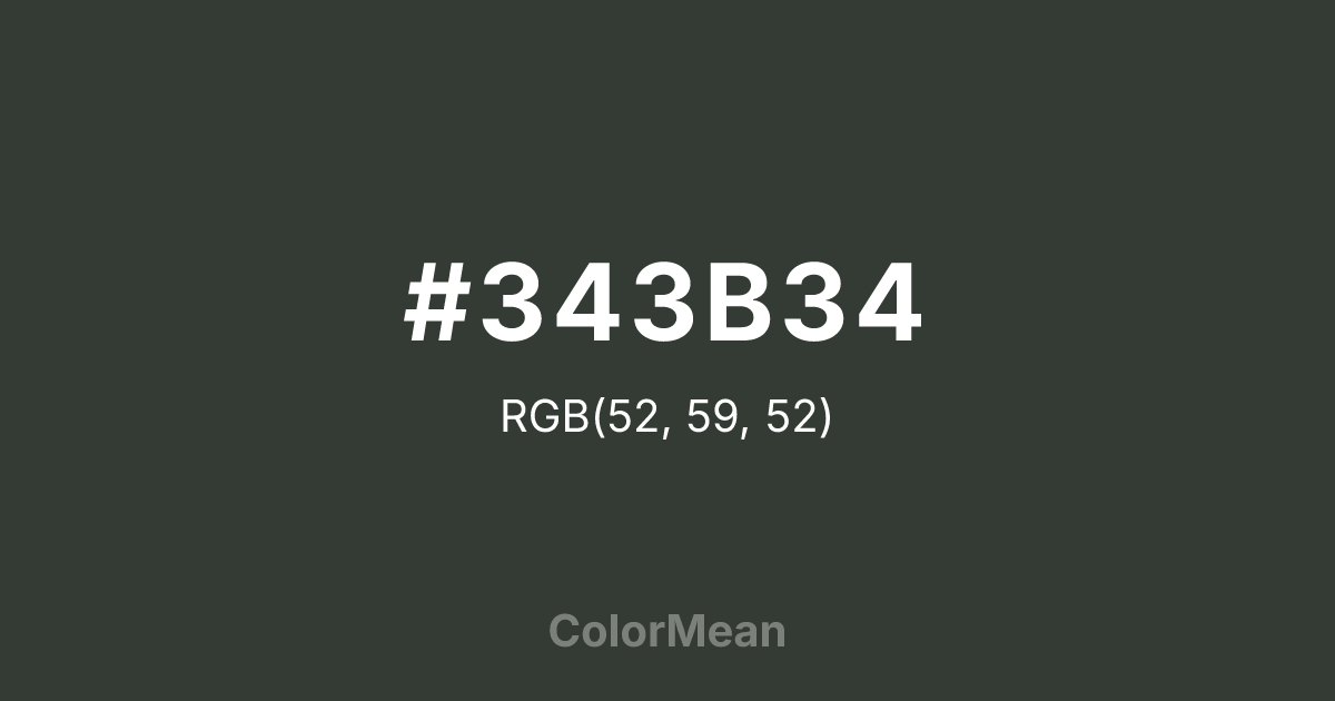 #343B34 color swatch