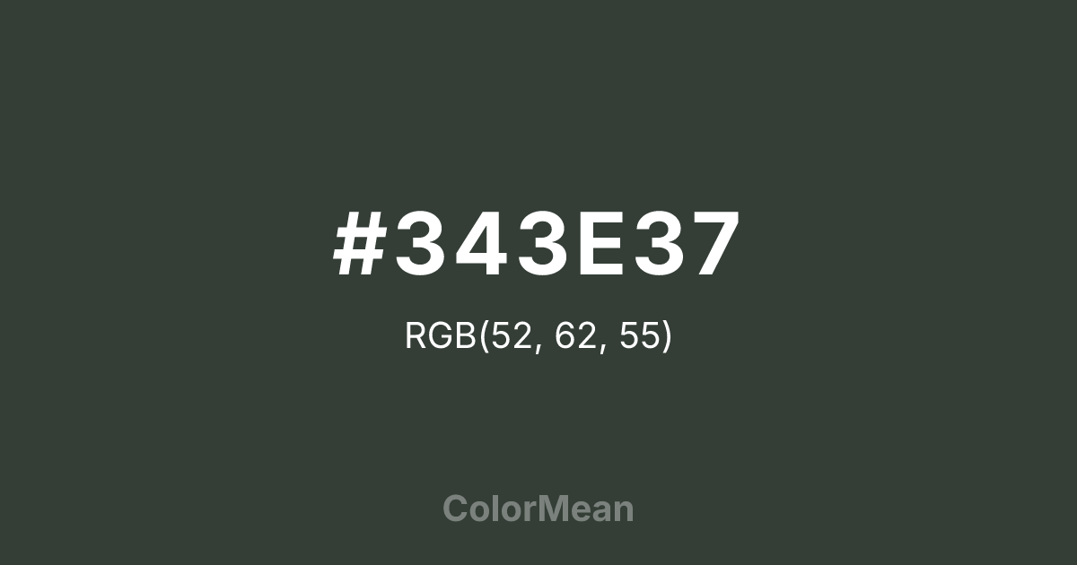 #343E37 color swatch
