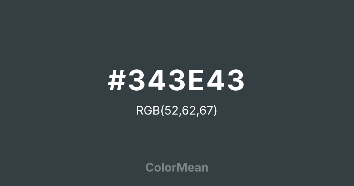#343E43 color swatch