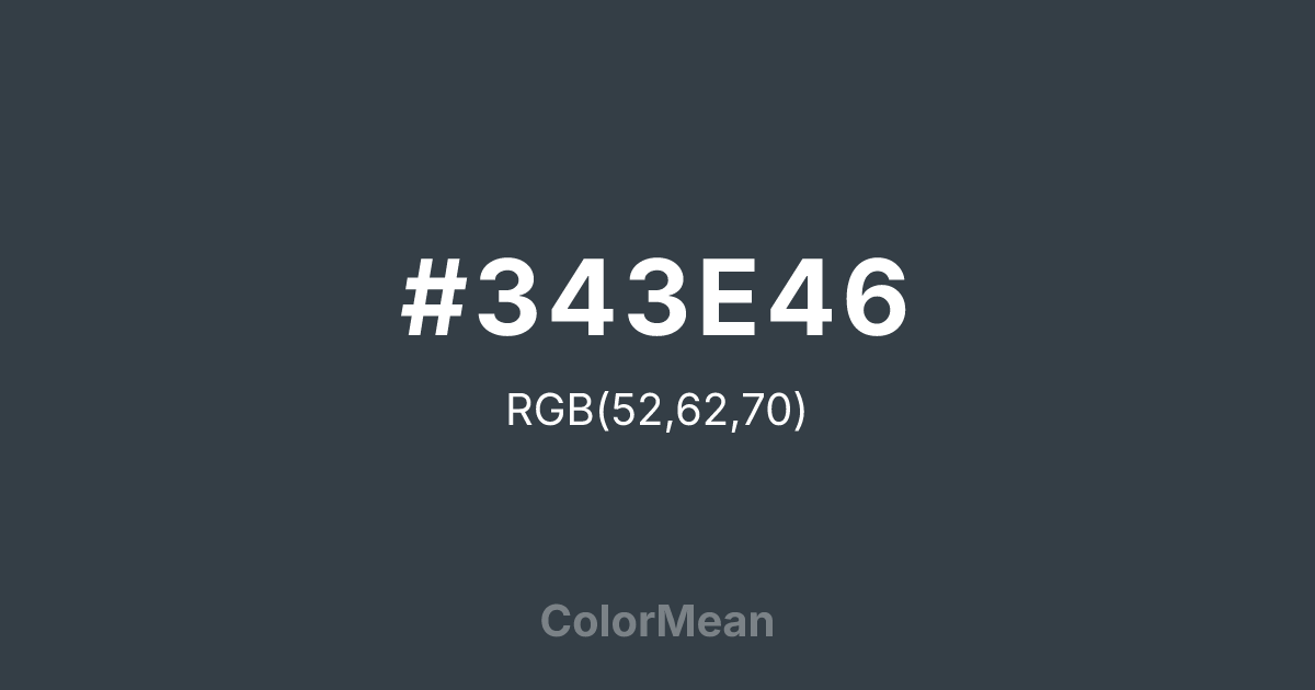 #343E46 color swatch