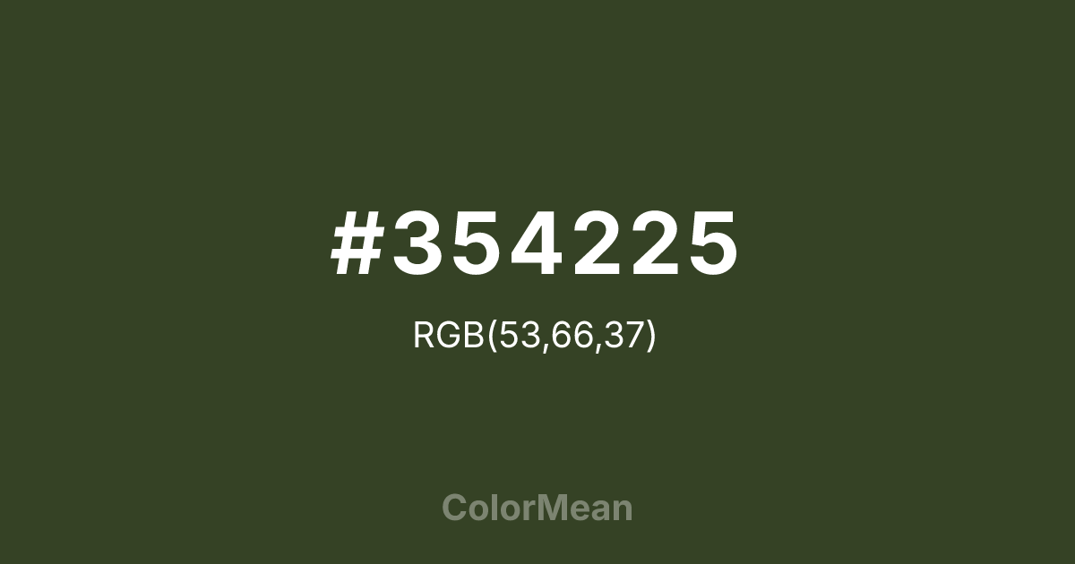 #354225 color swatch