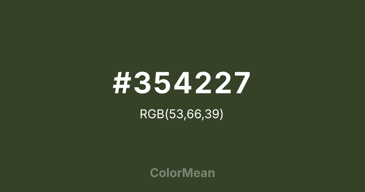 #354227 color swatch