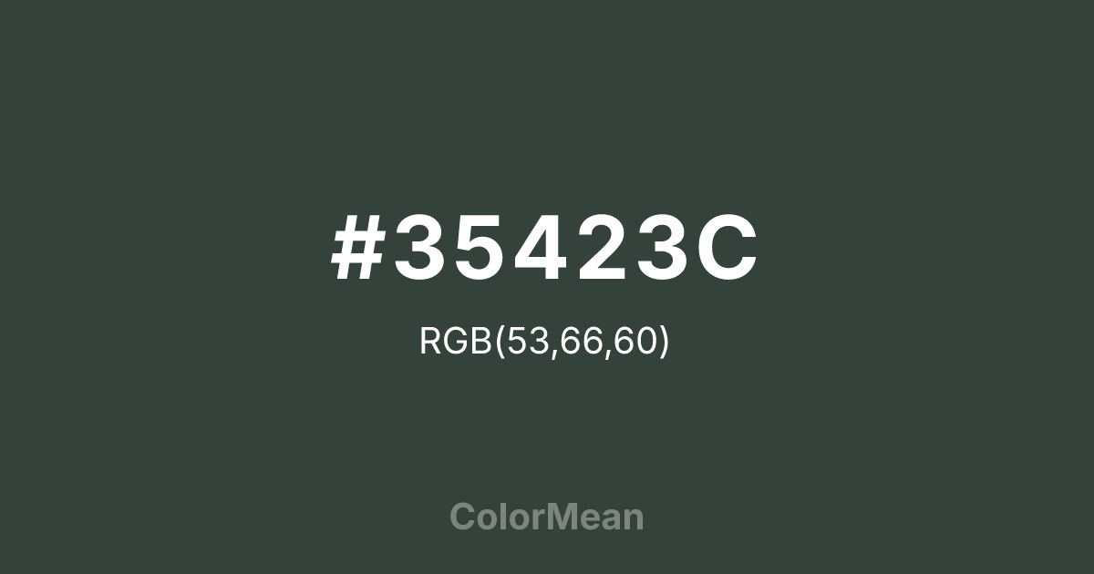#35423C color swatch