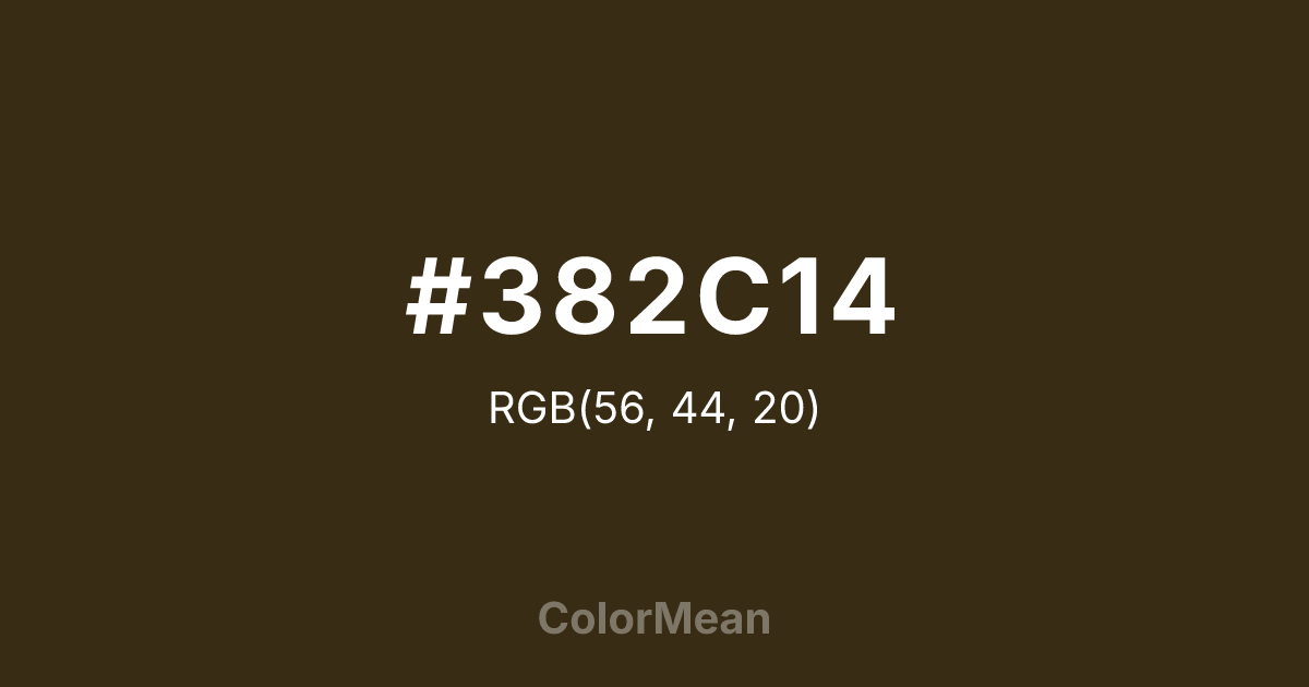 #382C14 color swatch