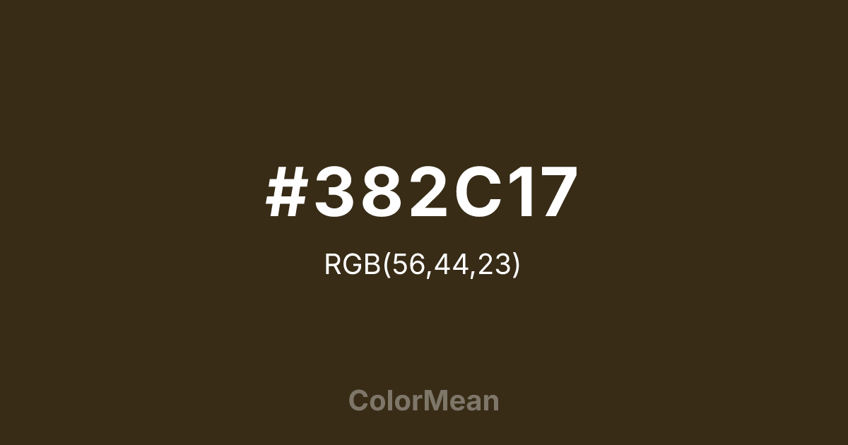 #382C17 color swatch