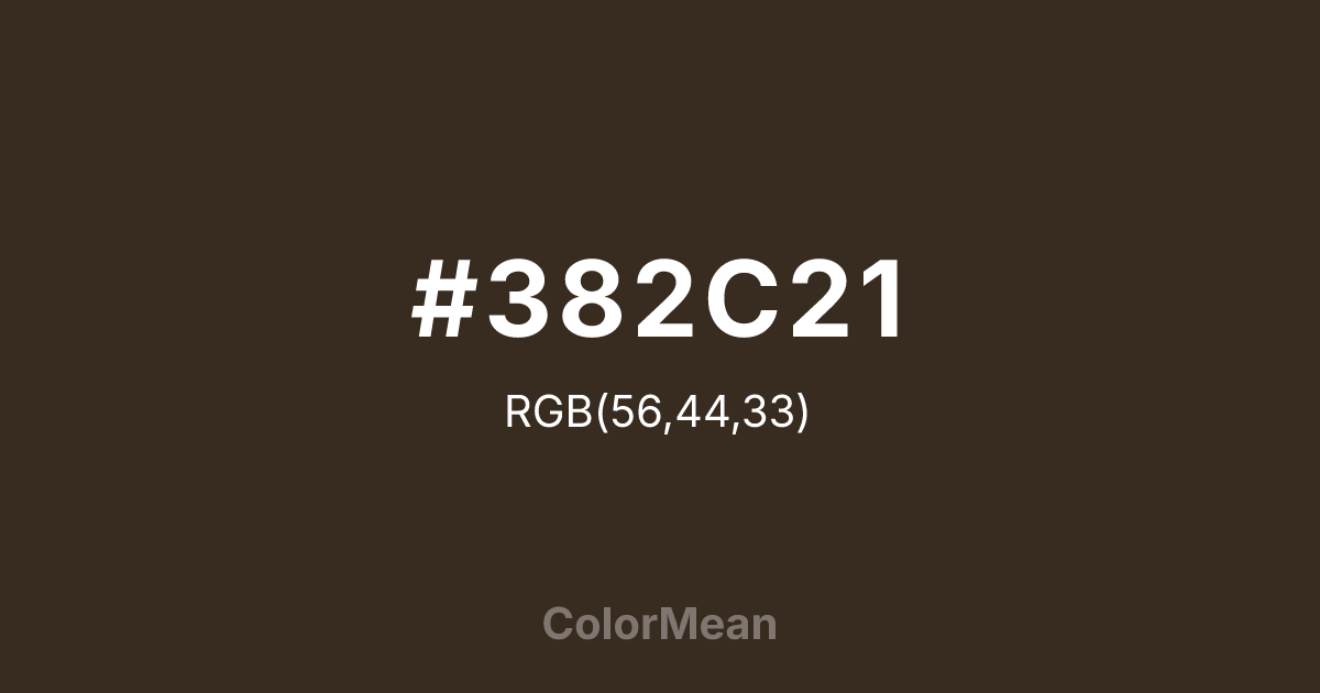 #382C21 color swatch