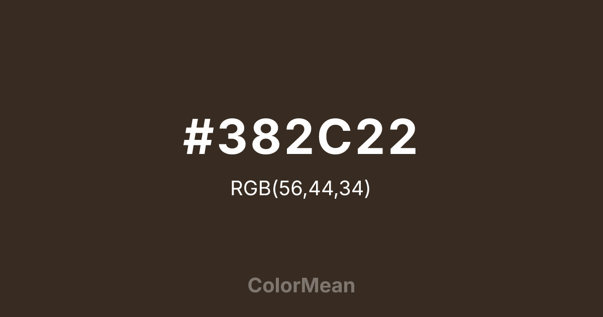 #382C22 color swatch