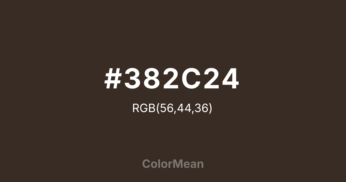 #382C24 color swatch