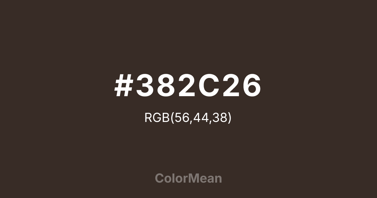 #382C26 color swatch