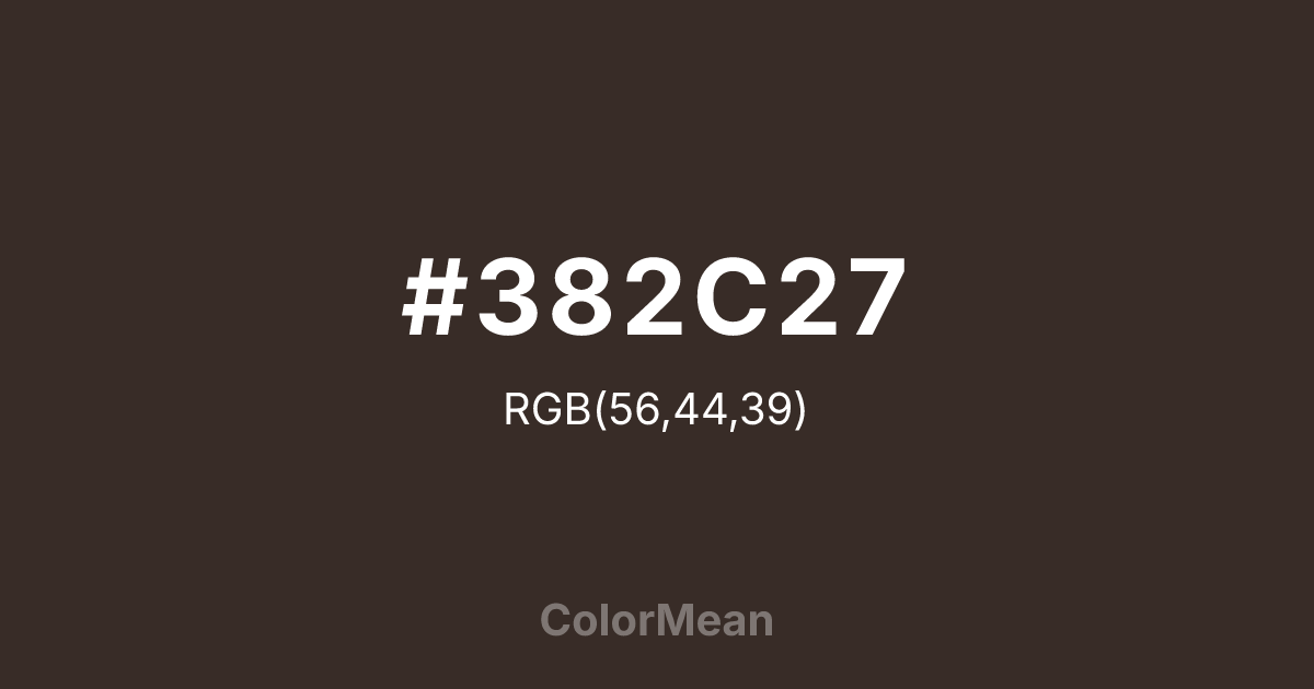 #382C27 color swatch