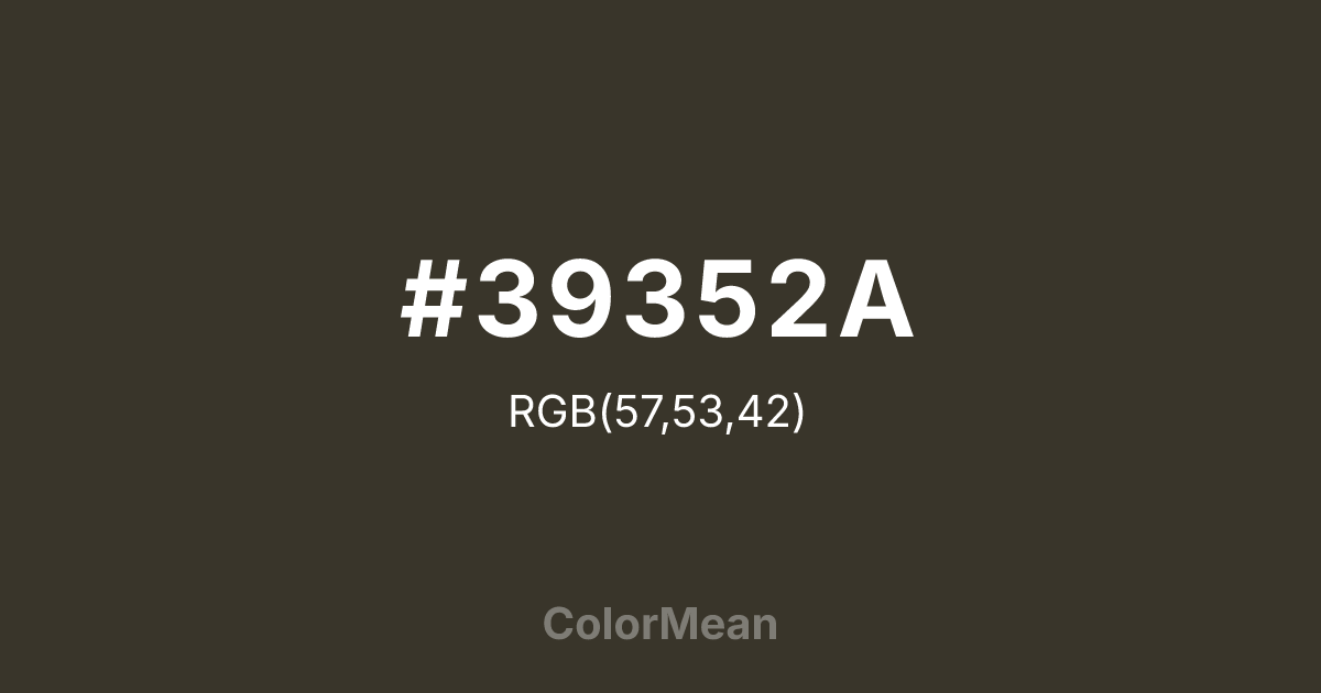 #39352A color swatch