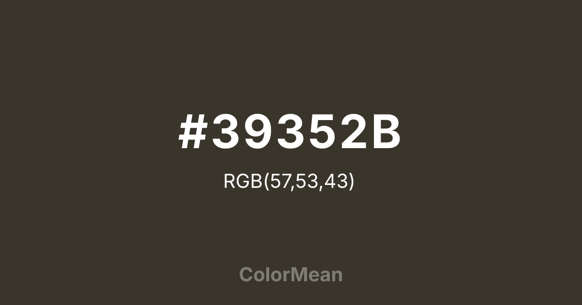 #39352B color swatch