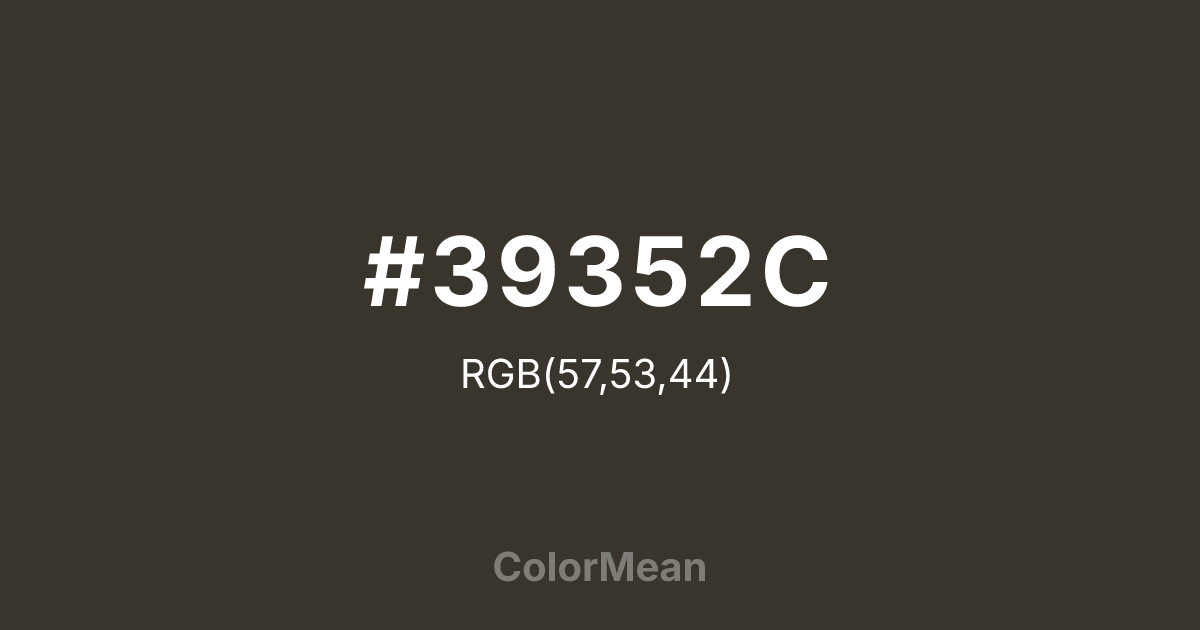 #39352C color swatch