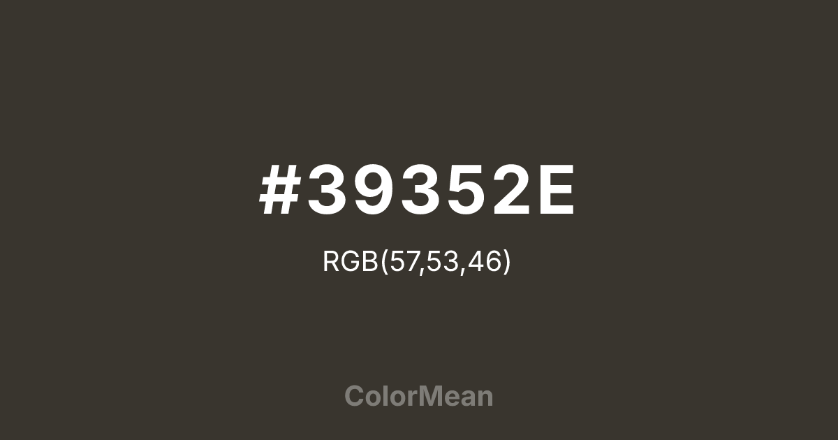 #39352E color swatch