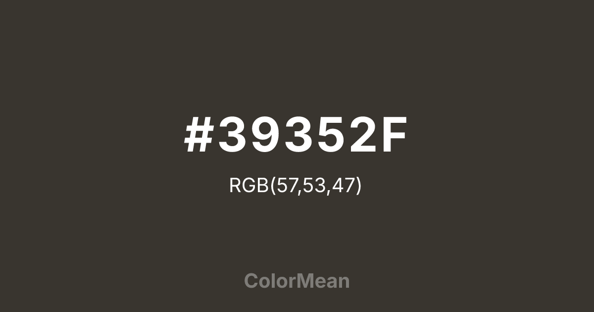 #39352F color swatch