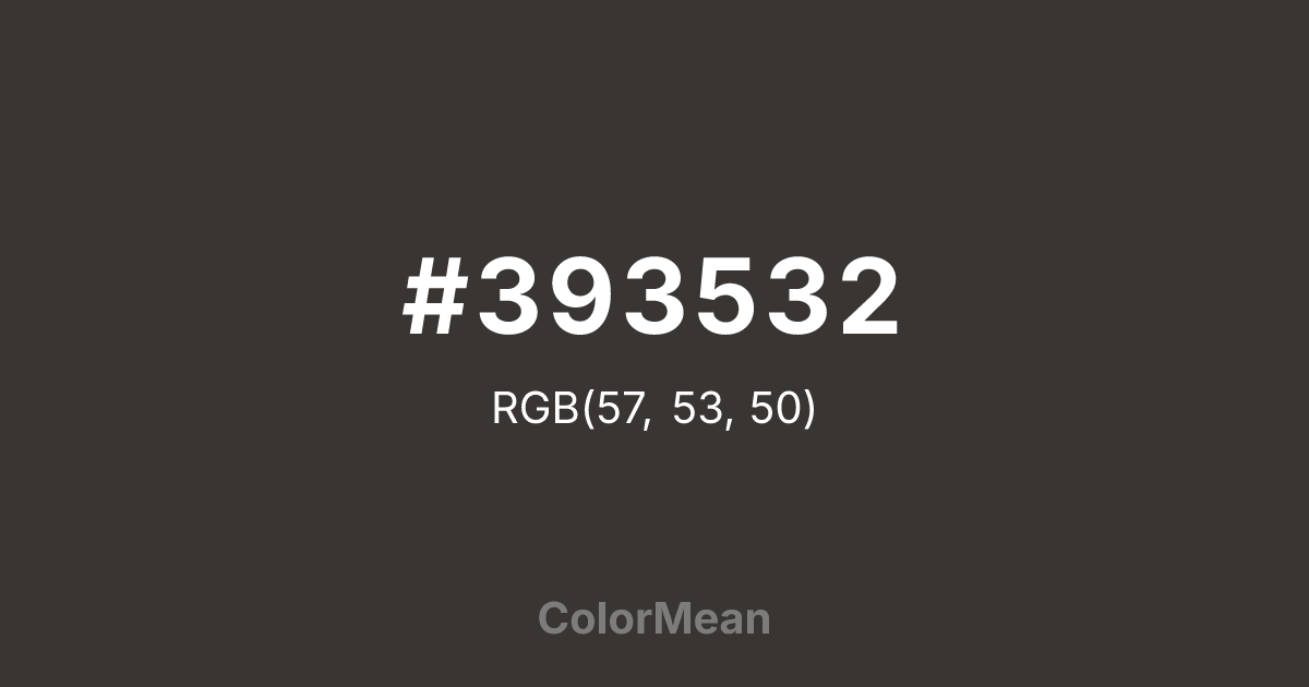 #393532 color swatch