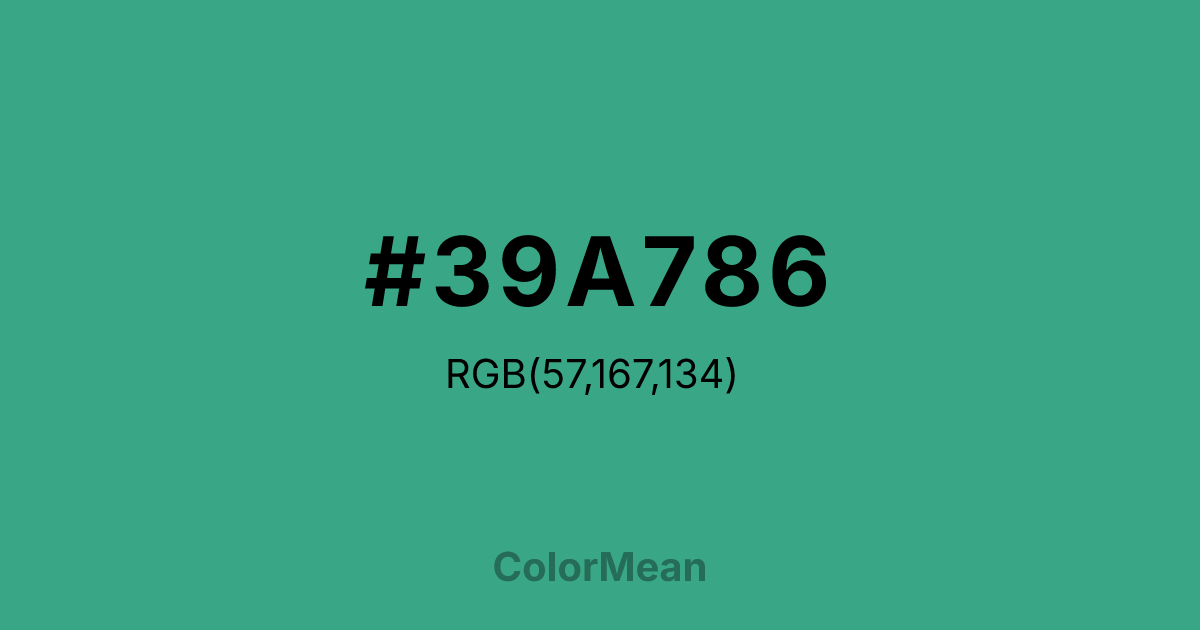 #39A786 color swatch