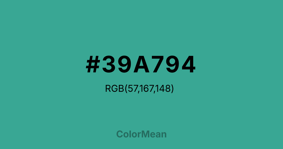 #39A794 color swatch