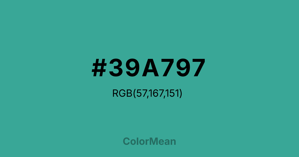 #39A797 color swatch